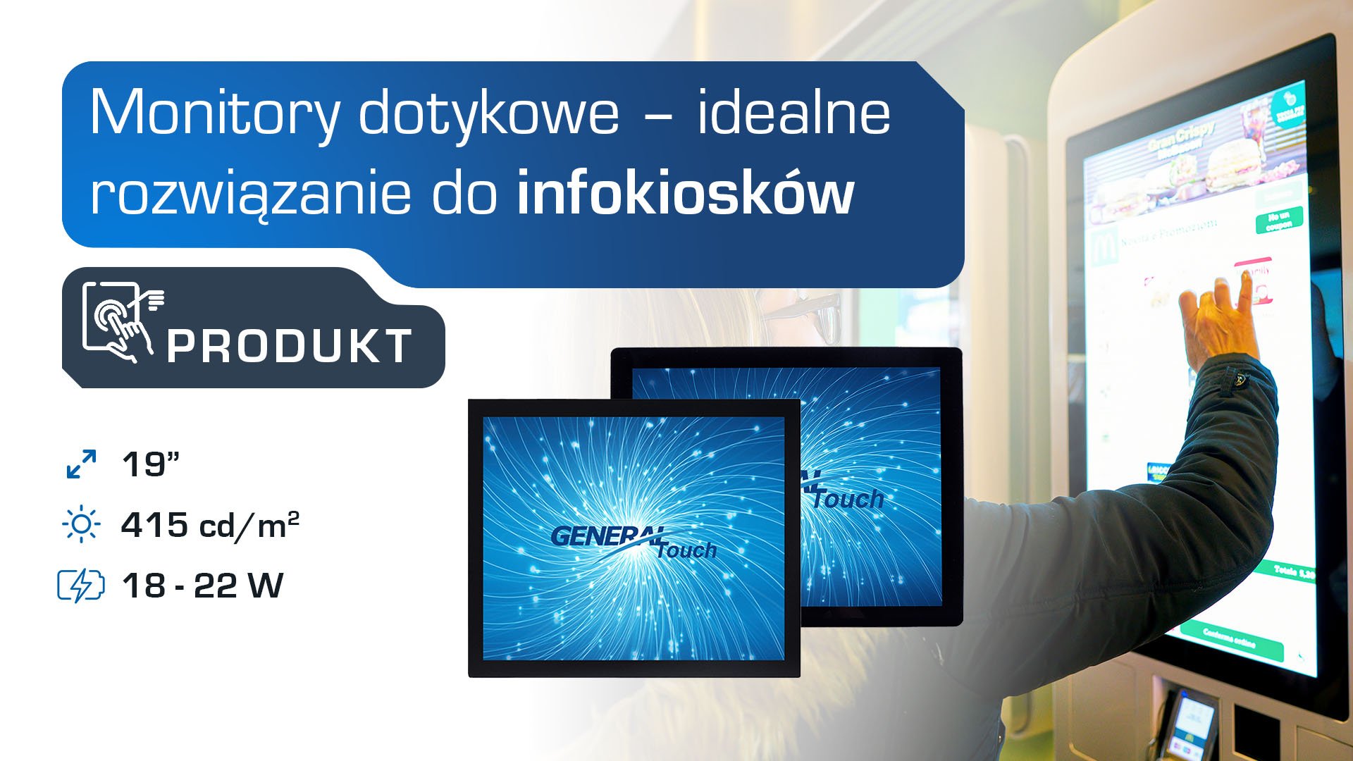 Przemysłowe monitory dotykowe General Touch – idealne rozwiązanie do infokiosków